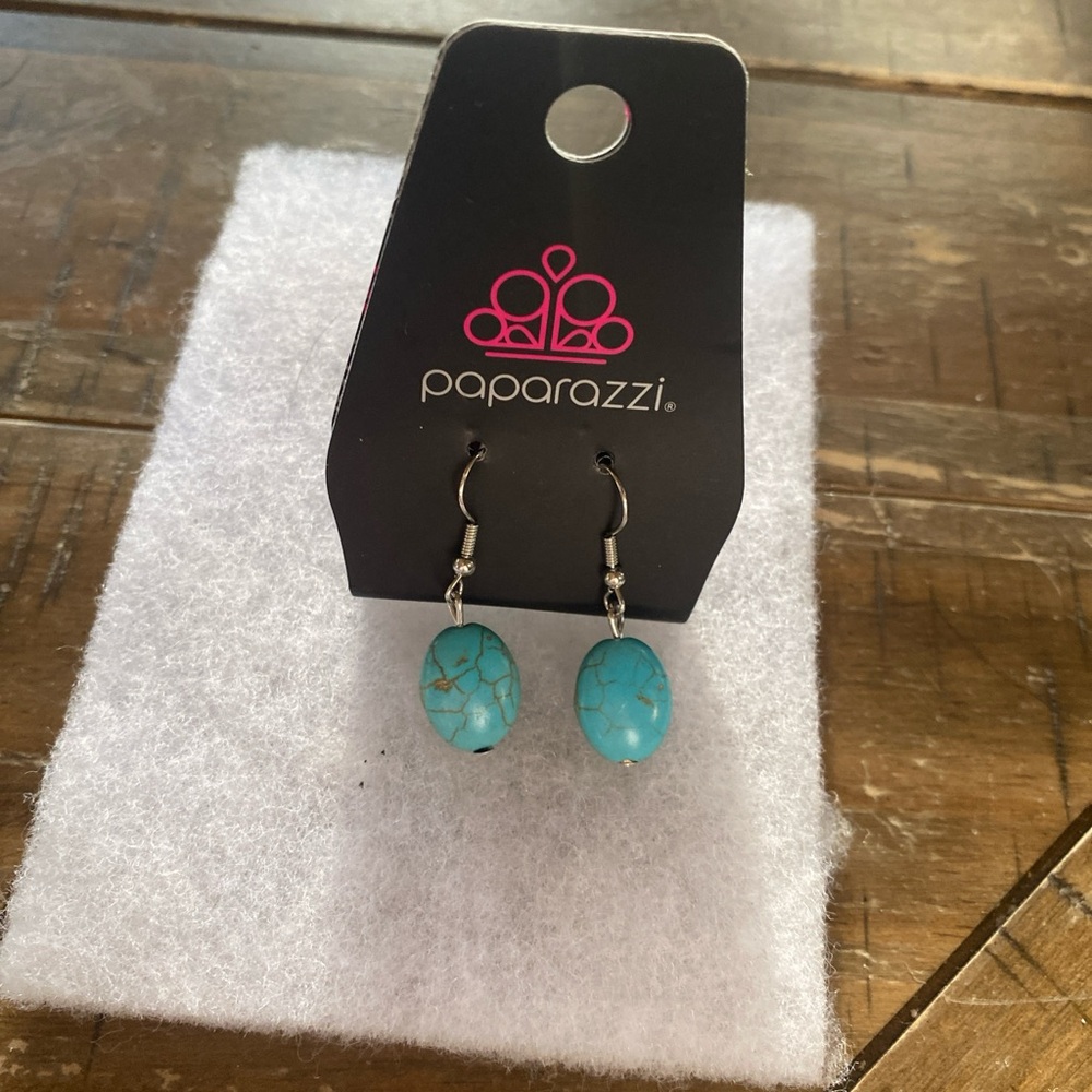 Paparazzi turquoise stone Oval Earrings